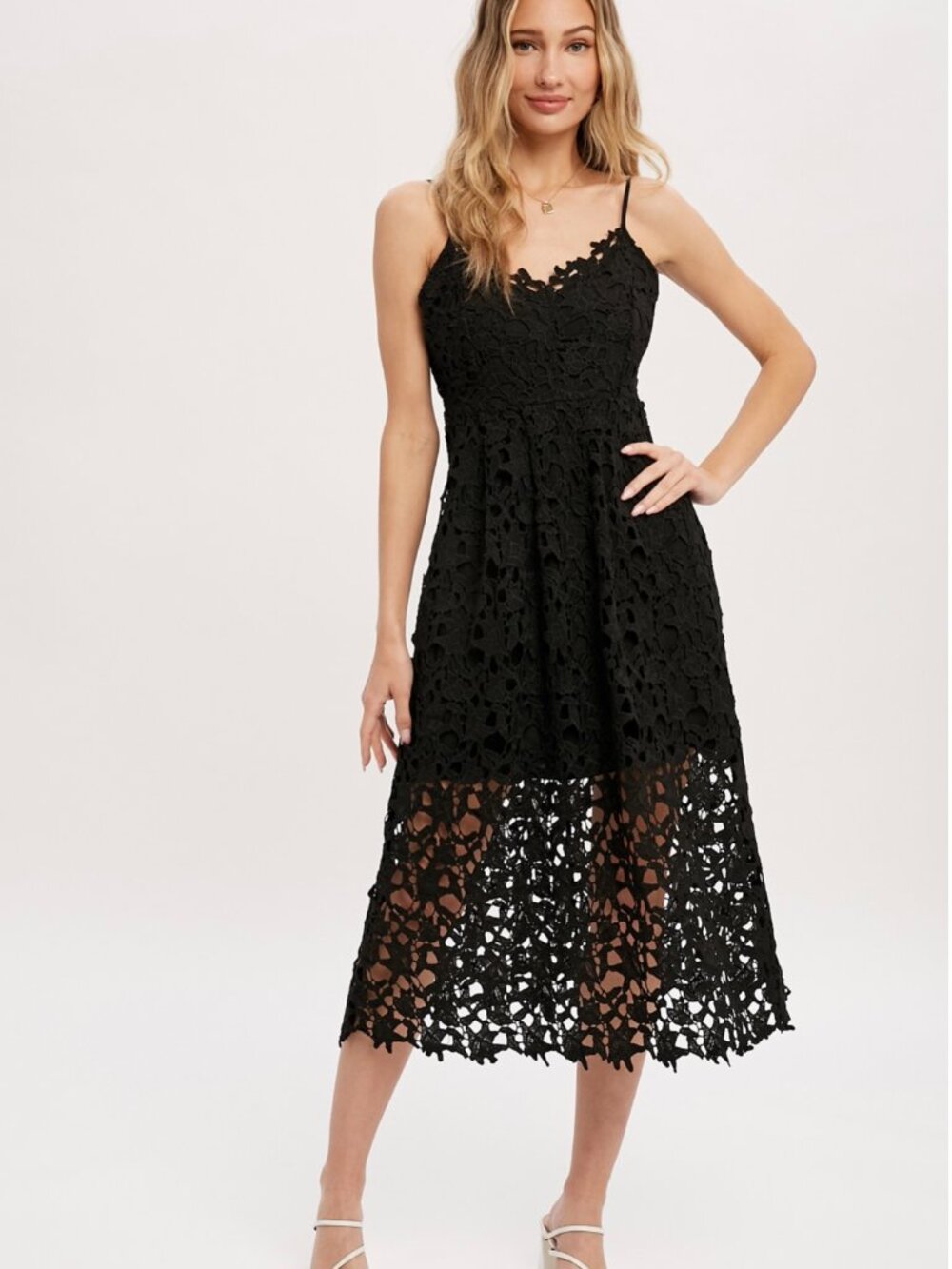 D29-Lace Midi Dress